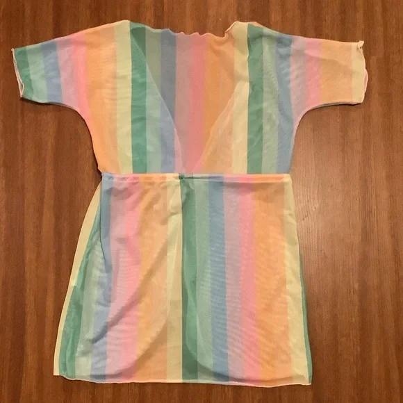 SHEIN rainbow mesh swim cover top - Picture 6 of 6